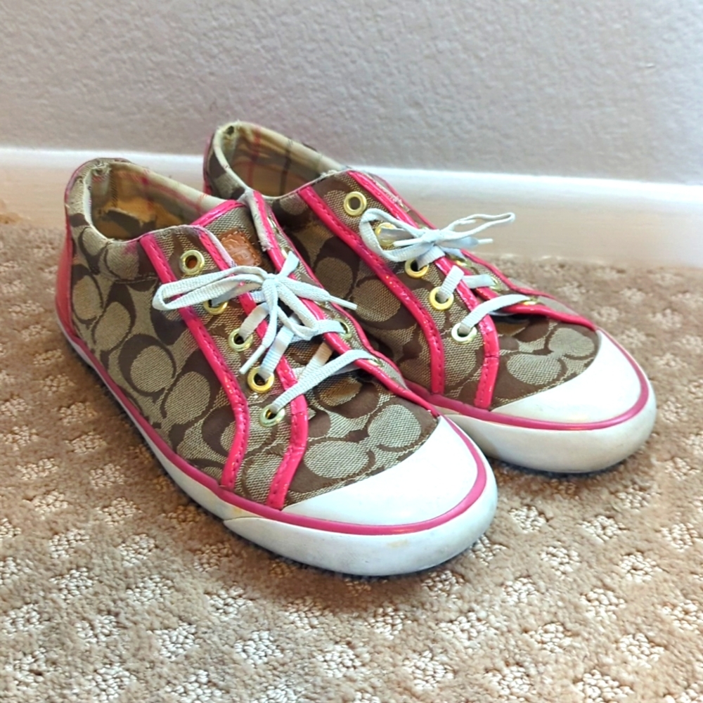 Pink & Brown "Coach" Converse-style Sneakers